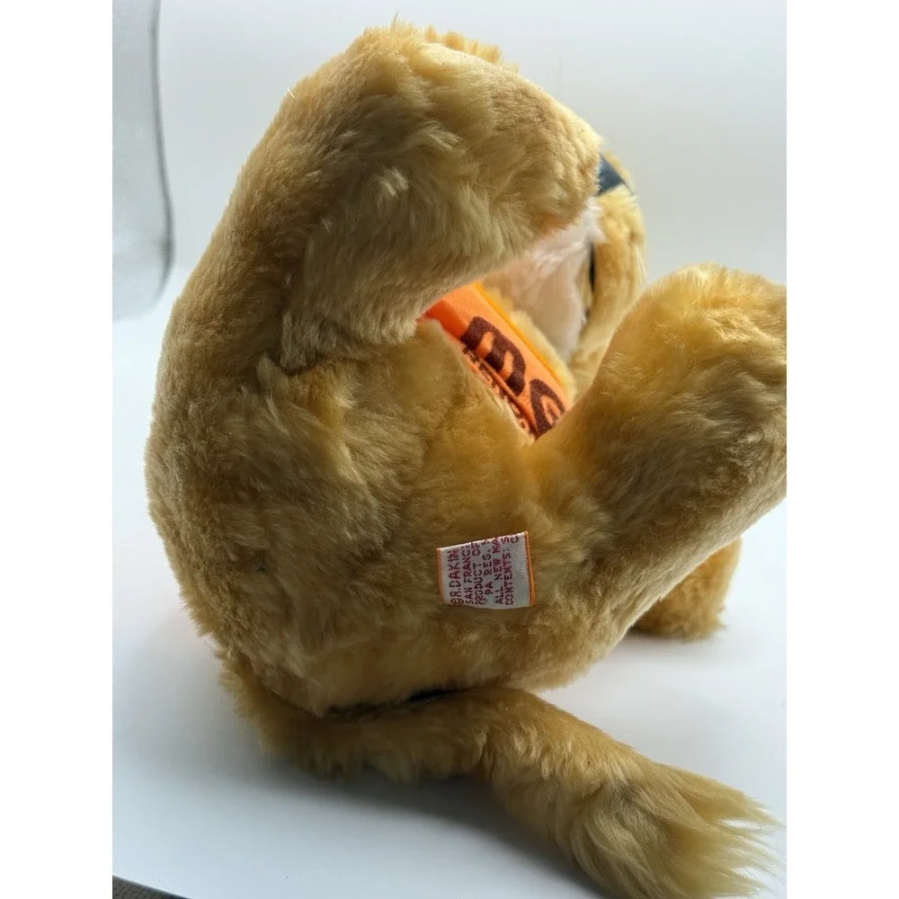 Vintage 1979 Dakin Lion Orange Plush Green Vtg‎ Plastic Large Eyes Las Vegas MGM